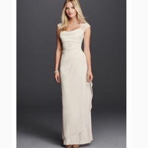 Lace Cap Sleeve Mesh Dress
